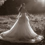 Photo of a Christchurch bride backlit by the sun