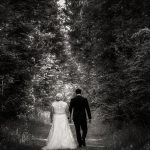 Hanmer Heritage Hotel wedding with a forest photo of the bride and groom