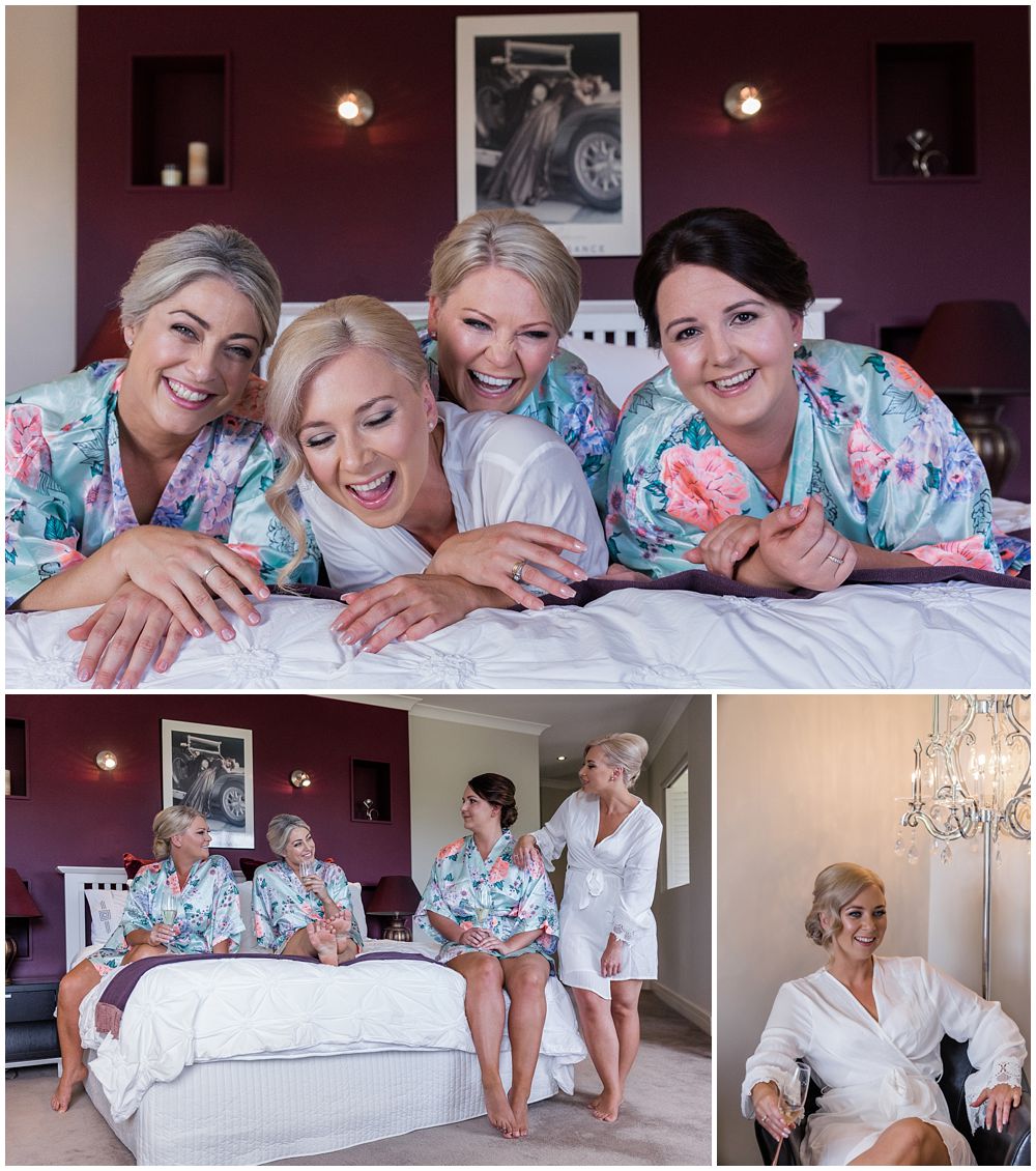 Darjon Vineyard Wedding-Bride and girls lying on bed laughing