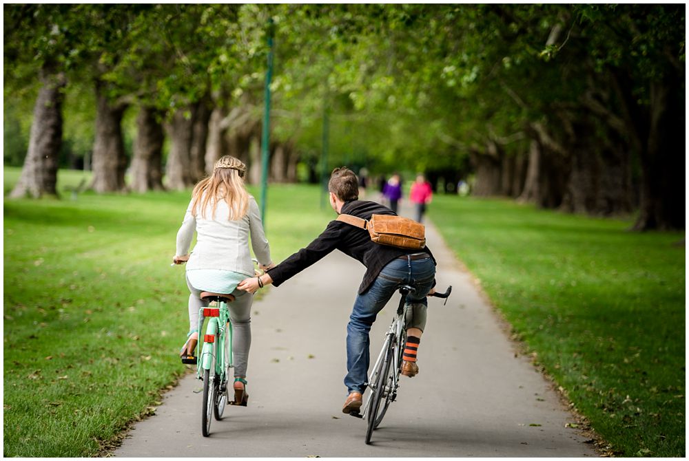 hagley park christchurch engagement shoot bum pinch 