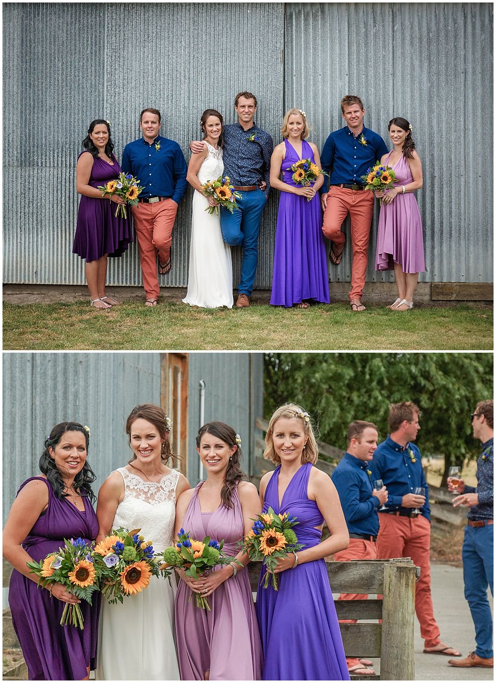 Hampton Lea Gardens Wedding Venue photos of bridal party by the barn