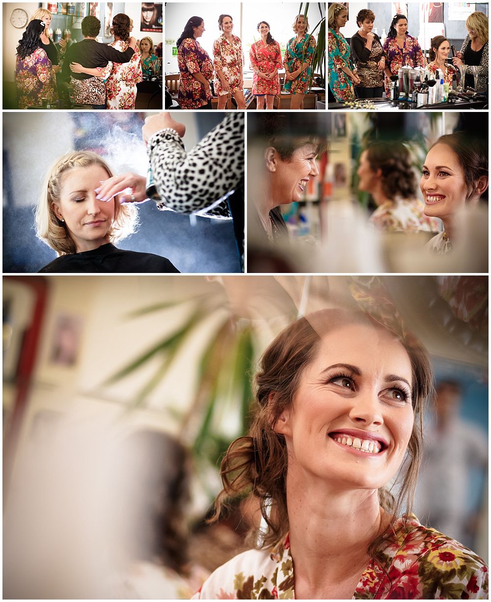 Hampton Lea Gardens Wedding-Girls getting ready at a salon