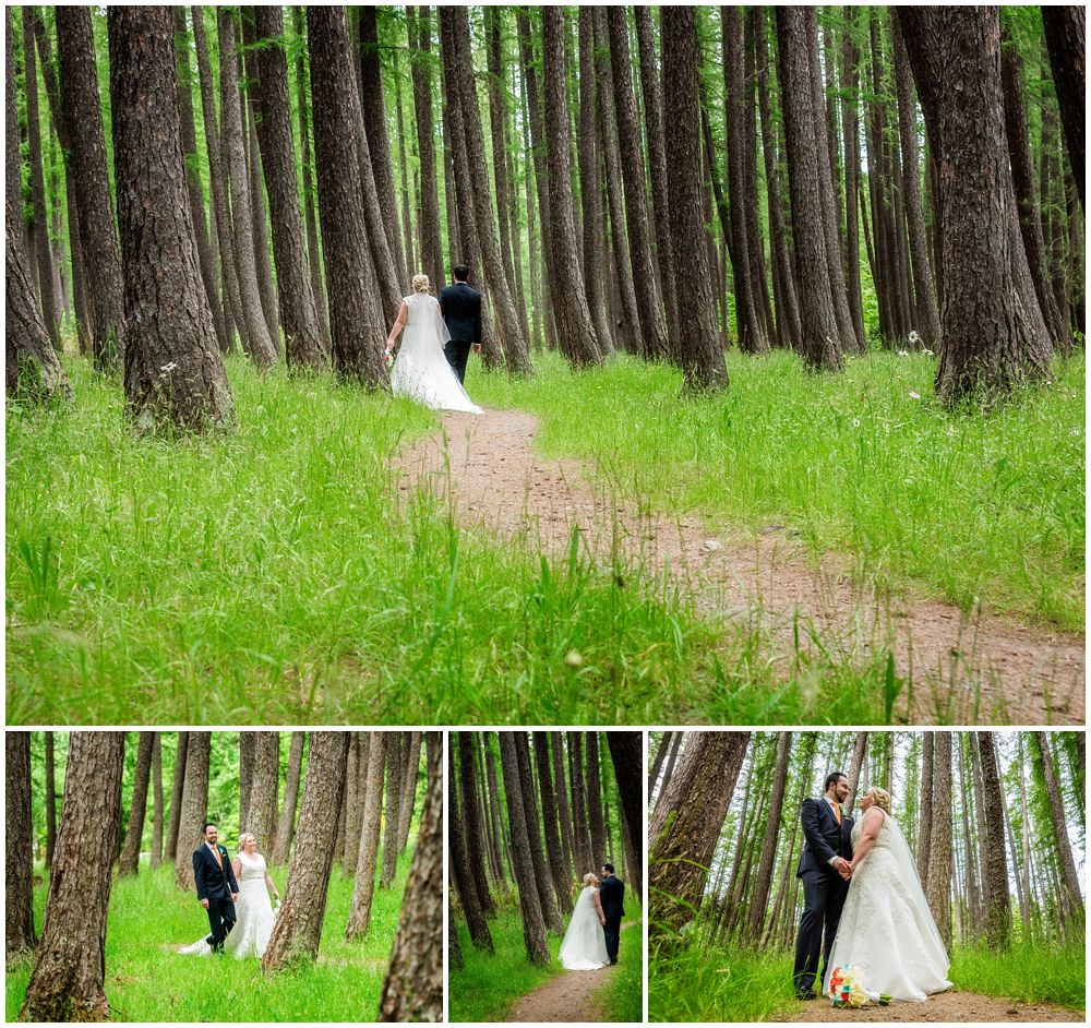 Heritage Hanmer Springs Wedding-bride and groom's walking in forest