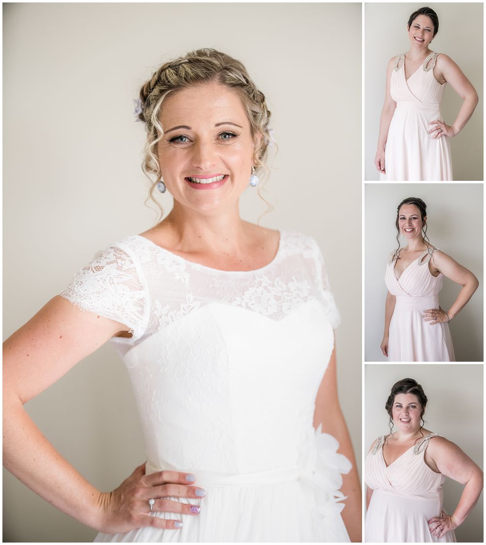 Tannery Wedding-bride and bridesmaids after getting ready 