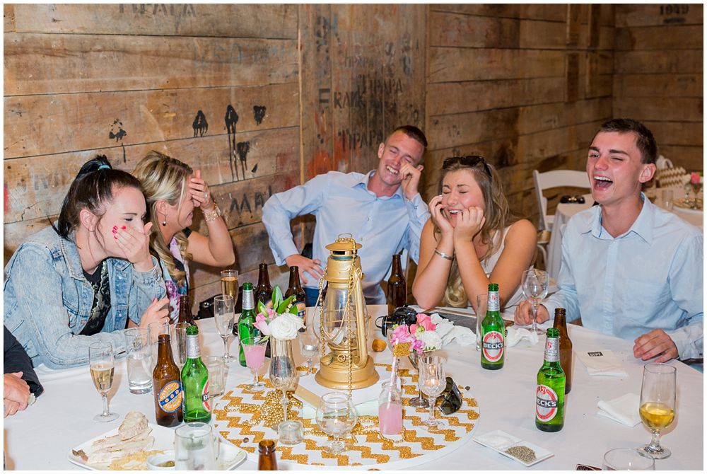 Tipapa Woolshed Wedding Venue guests having a laugh