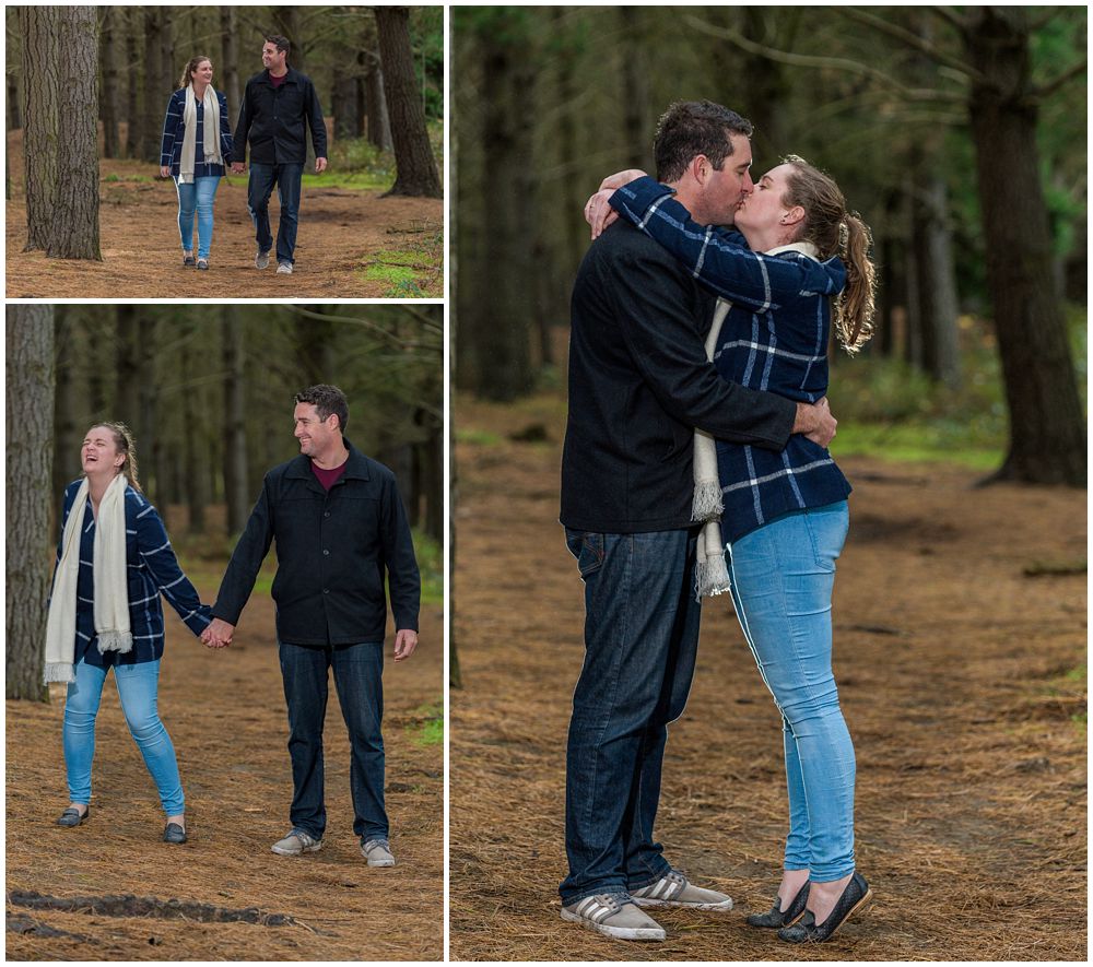 Couple having Bottle Lake Forest Engagement Photography