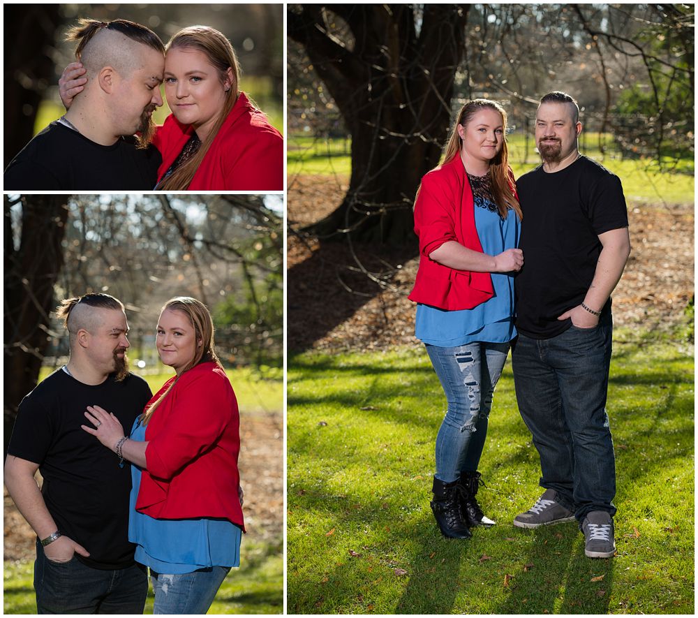 Christchurch Botanic Gardens Autumn Engagement Photography with a couple