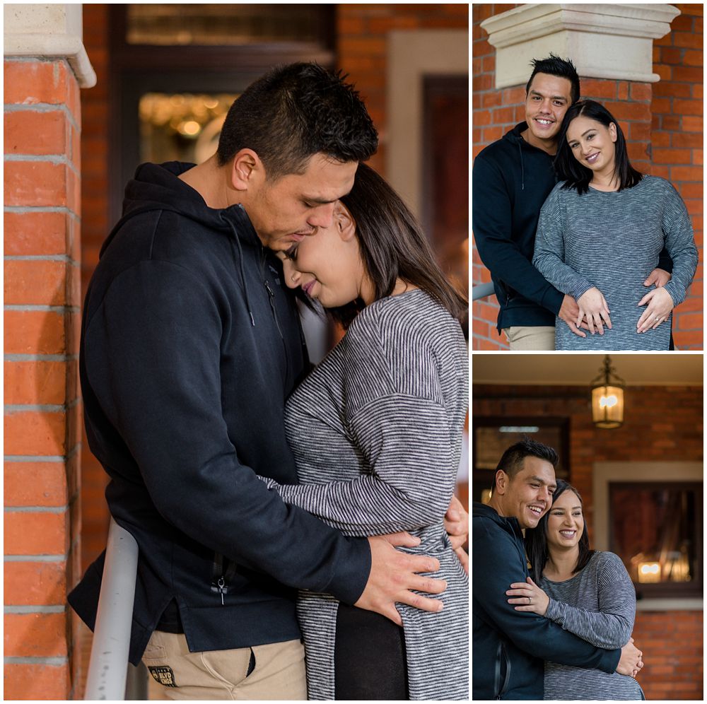 collage of engaged couple at Mona Vale