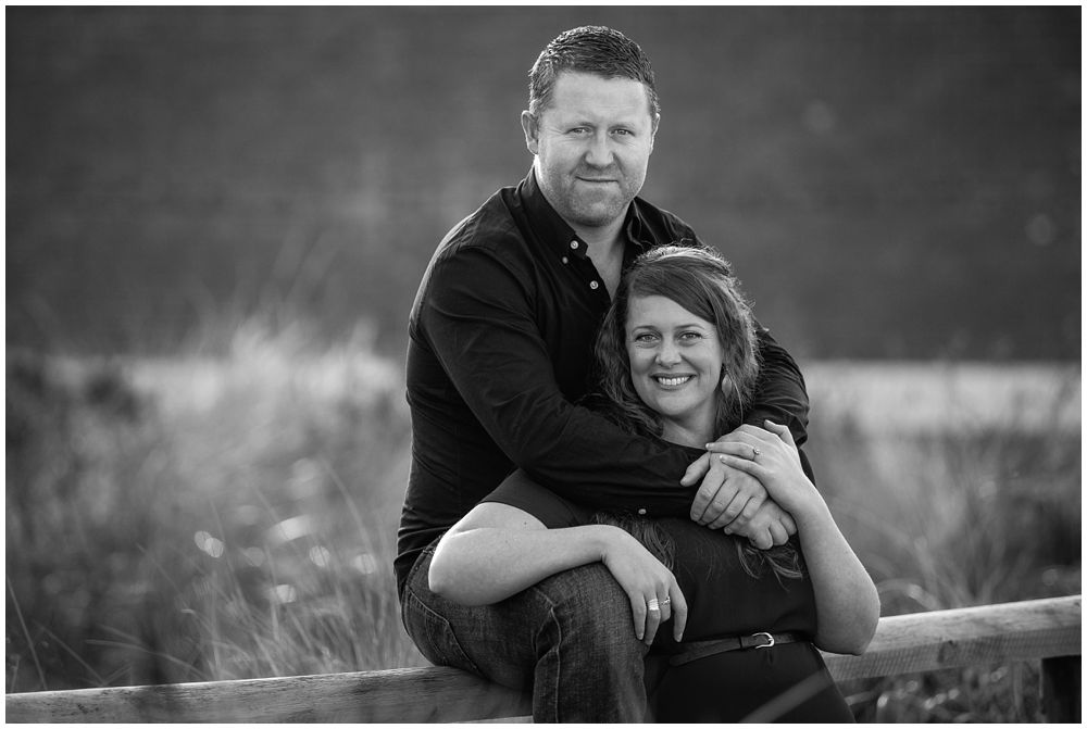 Black and White photo of couple holding each other