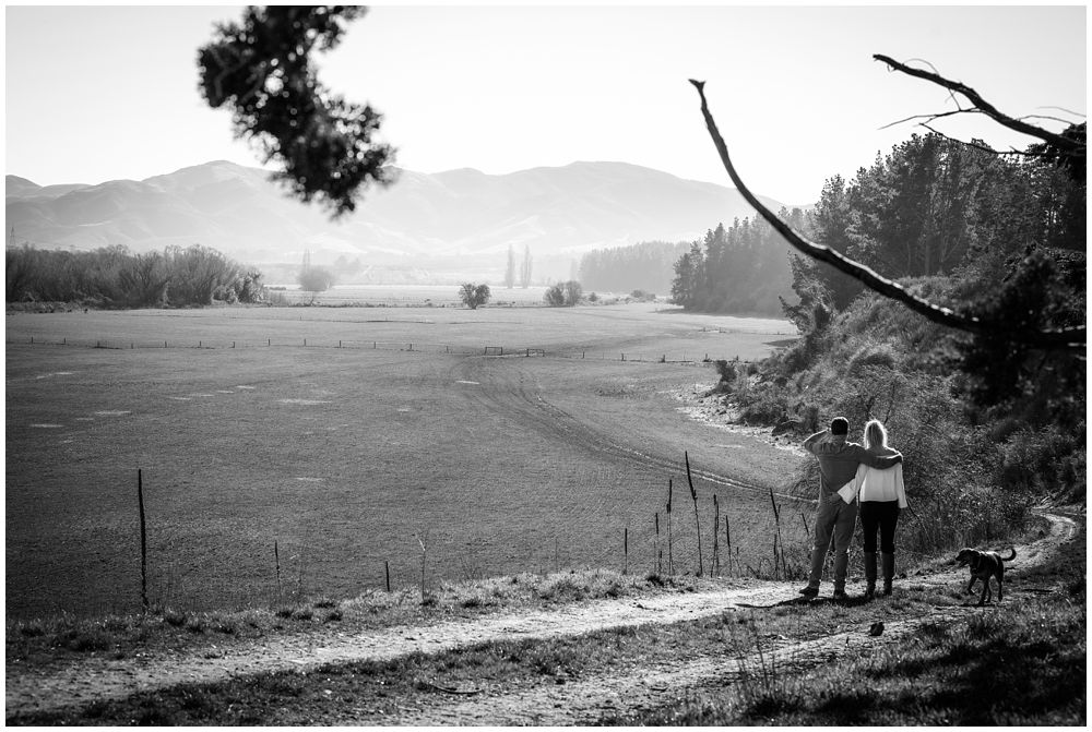 couple enjoying a view on their farm