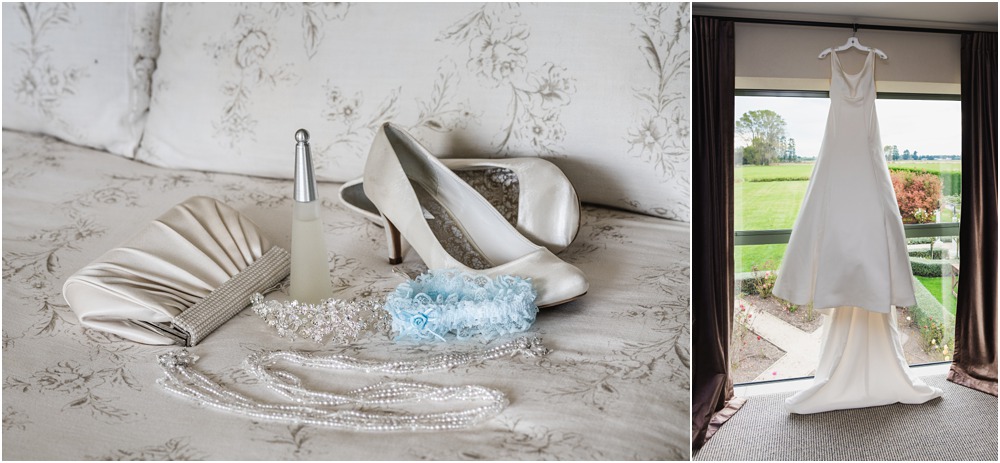 bride's dress-shoes-gatter-perfume detail